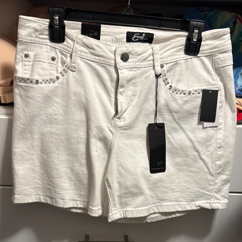 Earl Jeans White Jean Shorts Classic Design